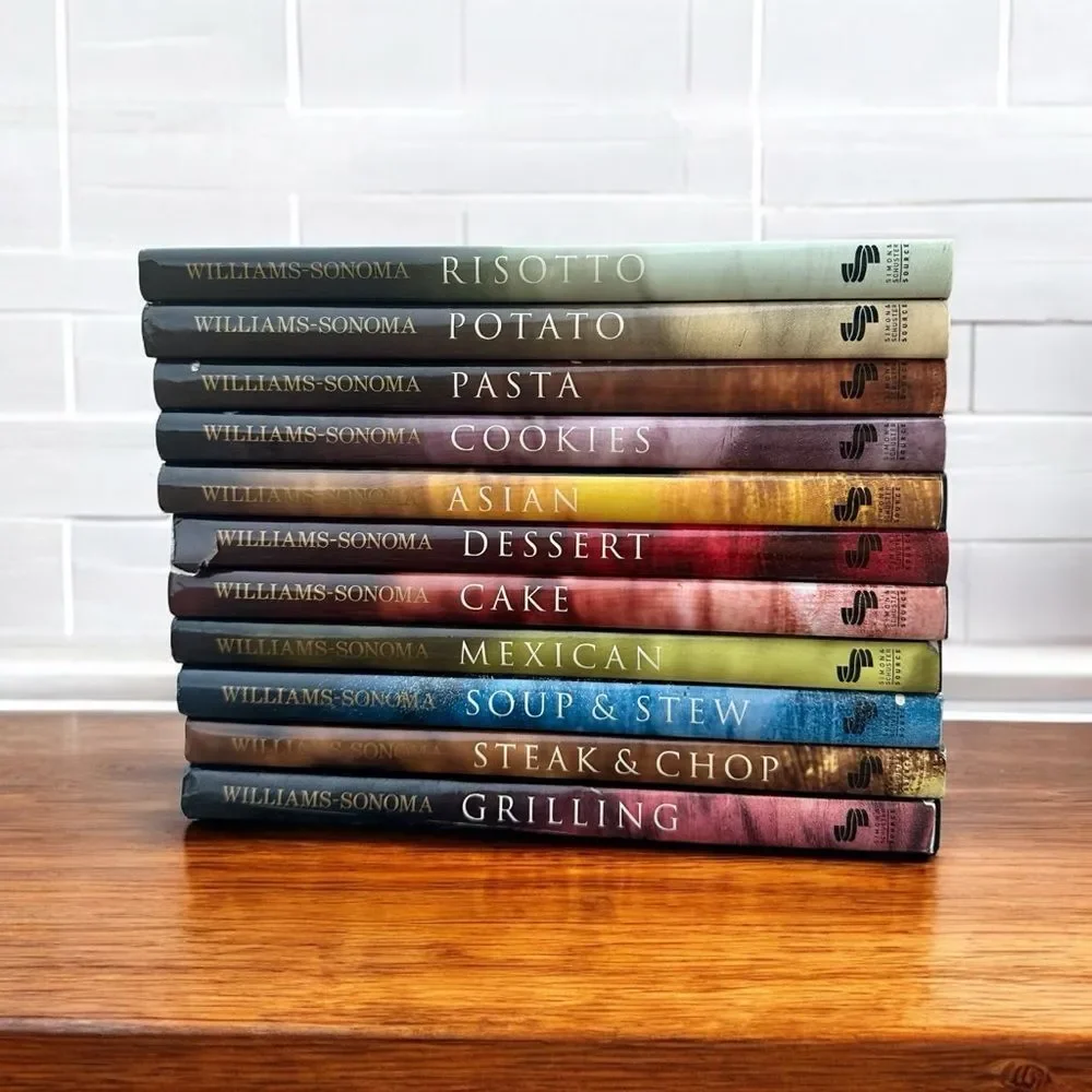 Williams Sonoma Hardcover Cookbook Set 11pc Pasta Dessert Grilling Asian